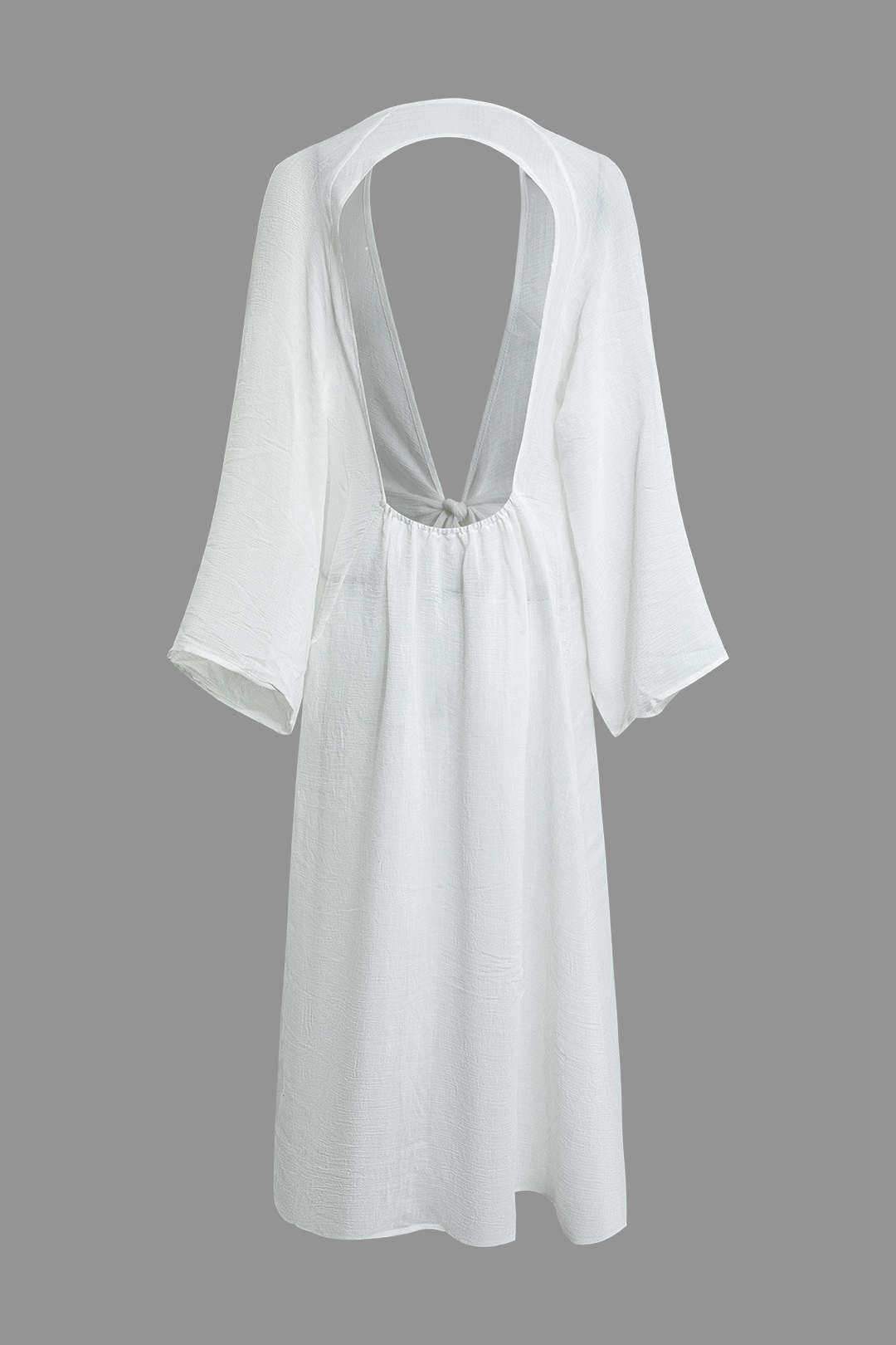 Knot Front V-neck Backless Cover Up