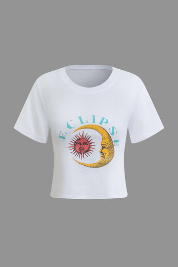 Sun and Moon Print T-shirt