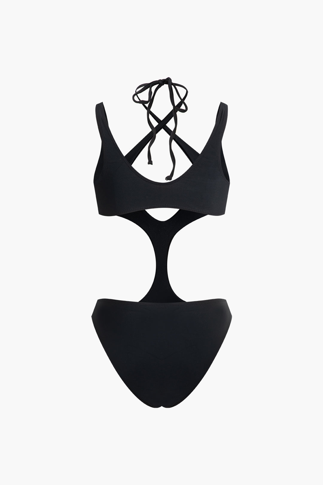 Cross Cut Out Halter One-piece Swimsuit