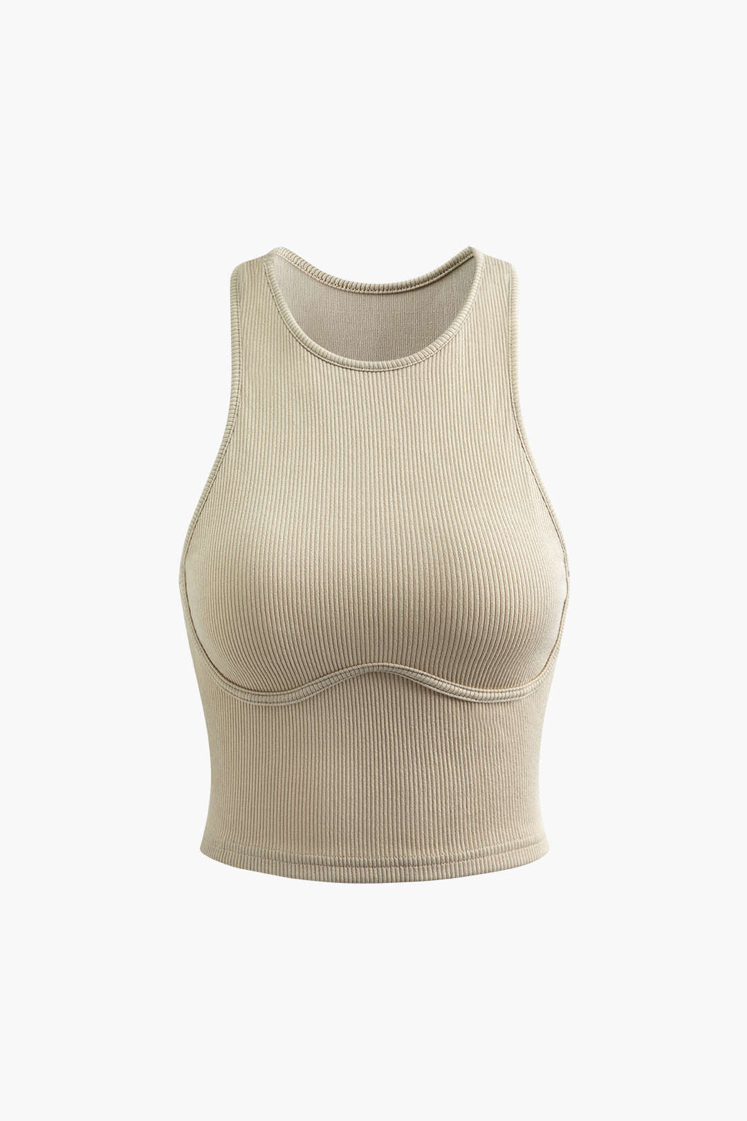 Rib Knit Seam-detail Sleeveless Tank Top