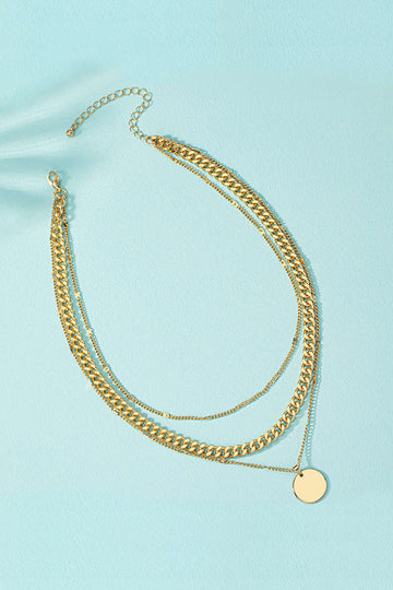 Layer Disc Pendant Necklace