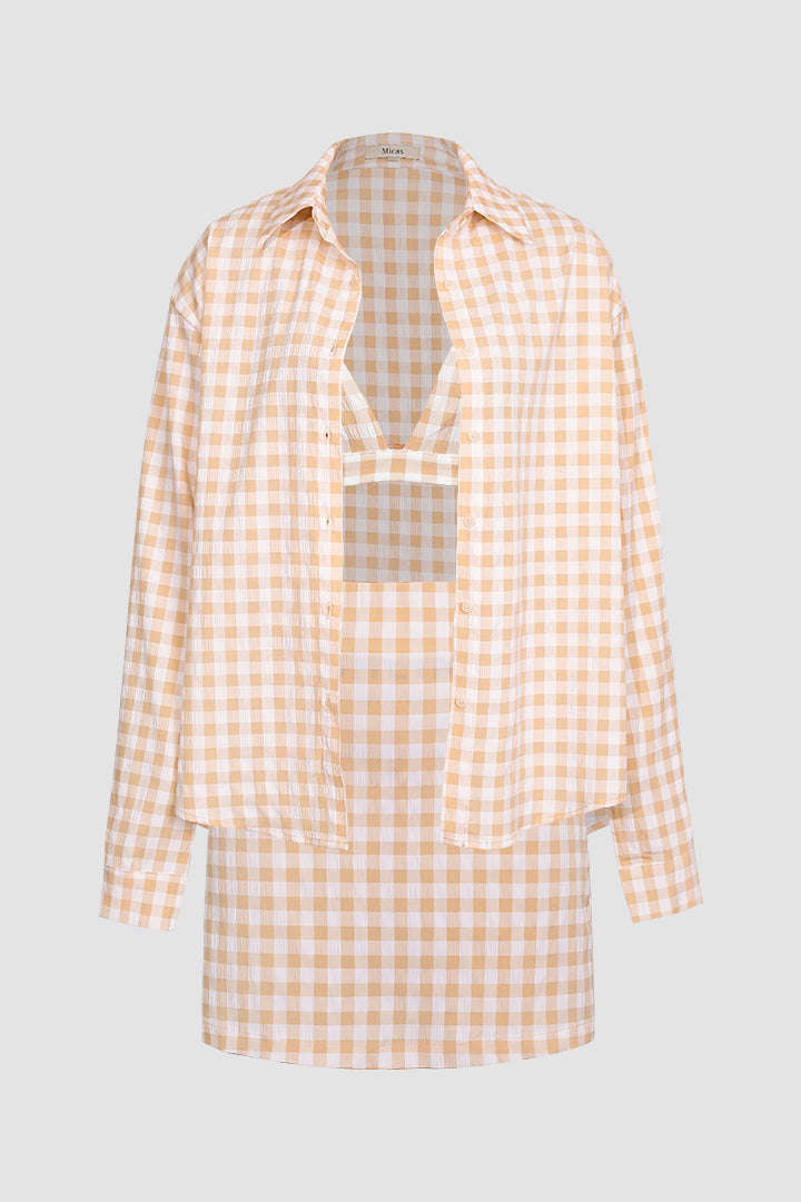 Checked Print Buttons Down Shirt