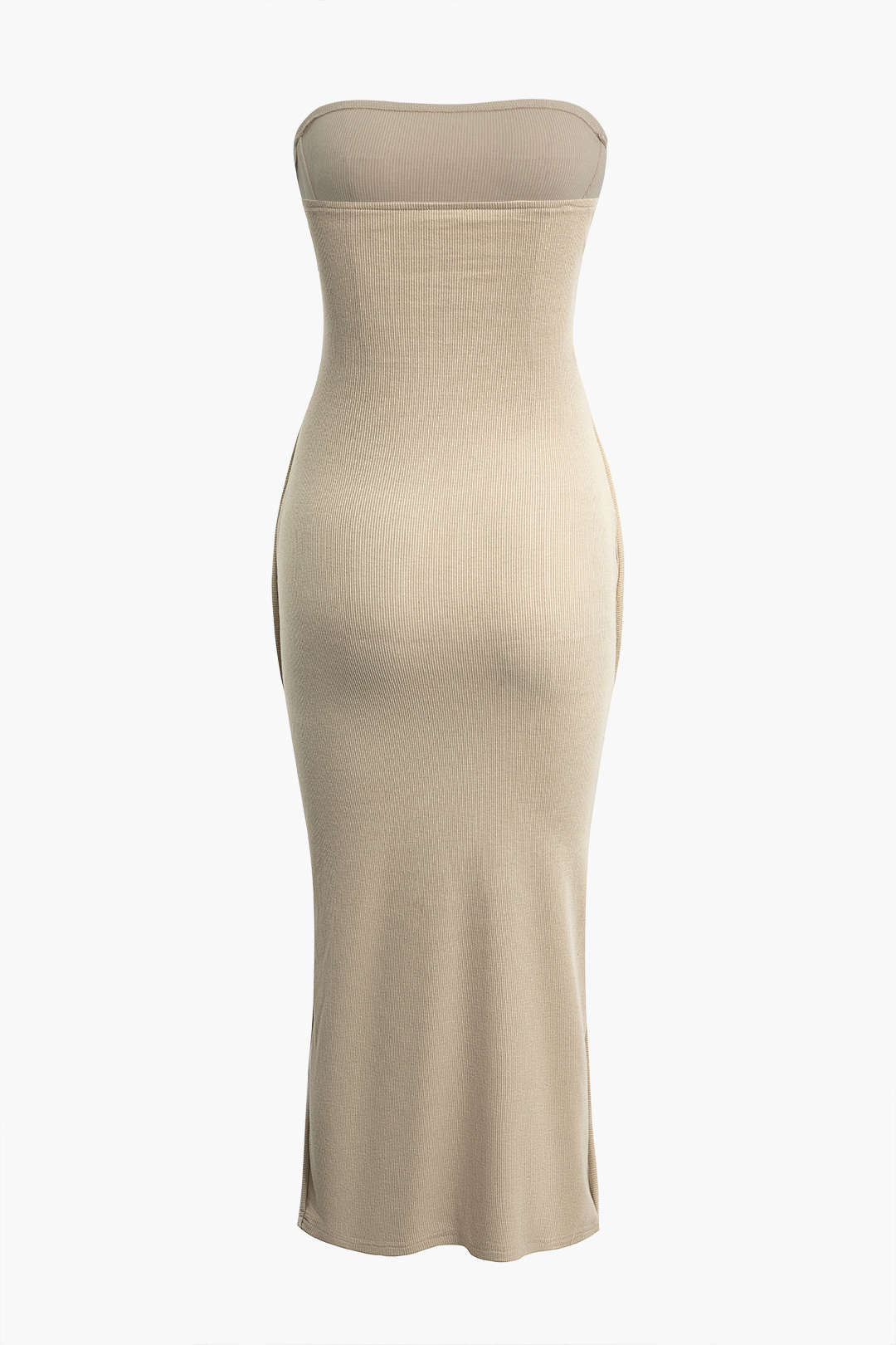 Solid Strapless Midi Dress