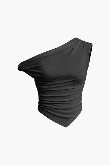 Asymmetrical Twist Ruched T-shirt