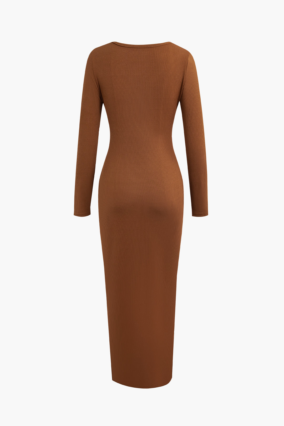 Asymmetric Cut Out Slit Long Sleeve Maxi Dress