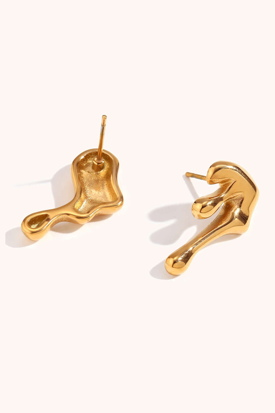 Asymmetric Metal Water Drop Earrings