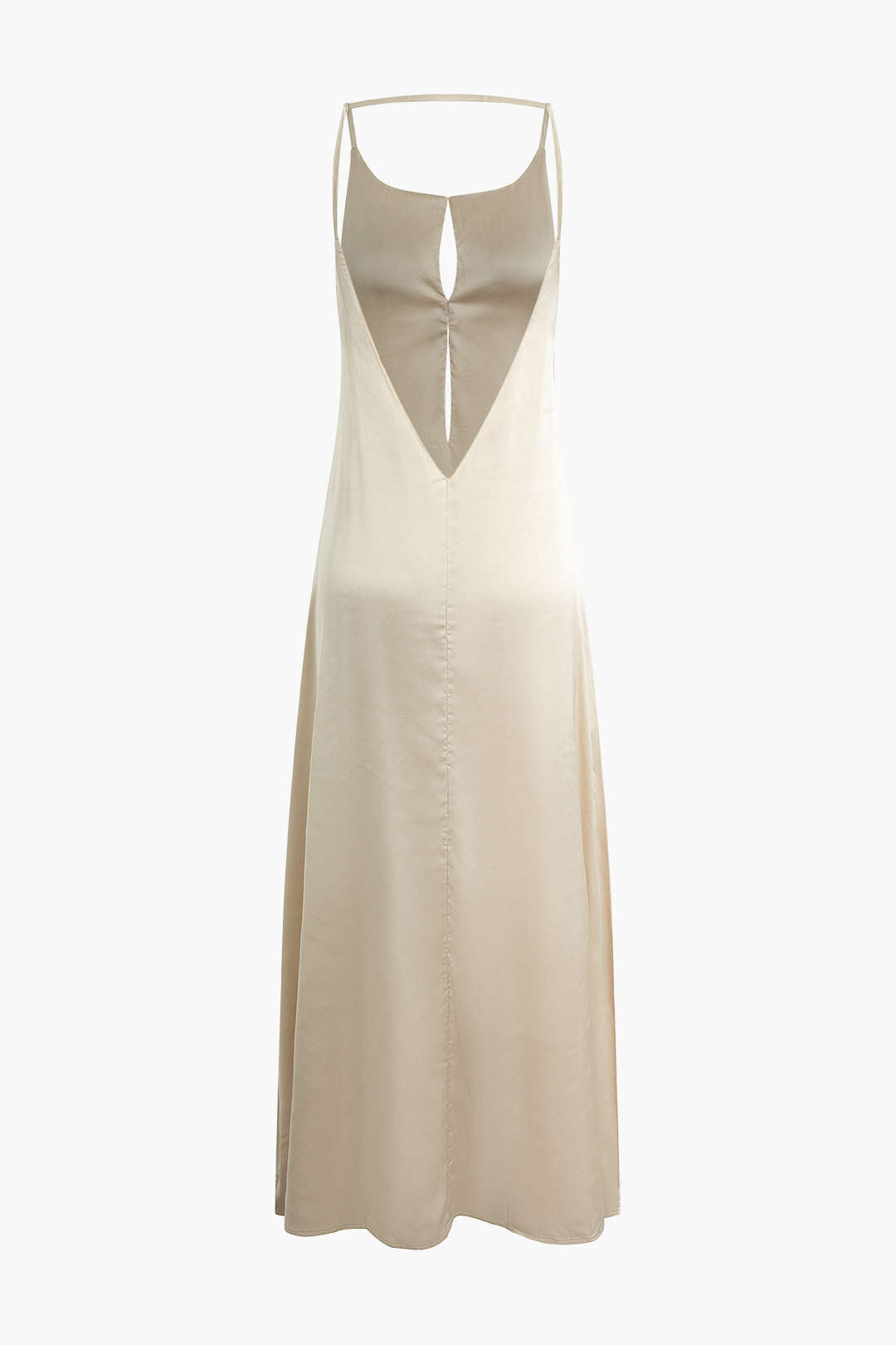 Solid Backless Slip Maxi Dress