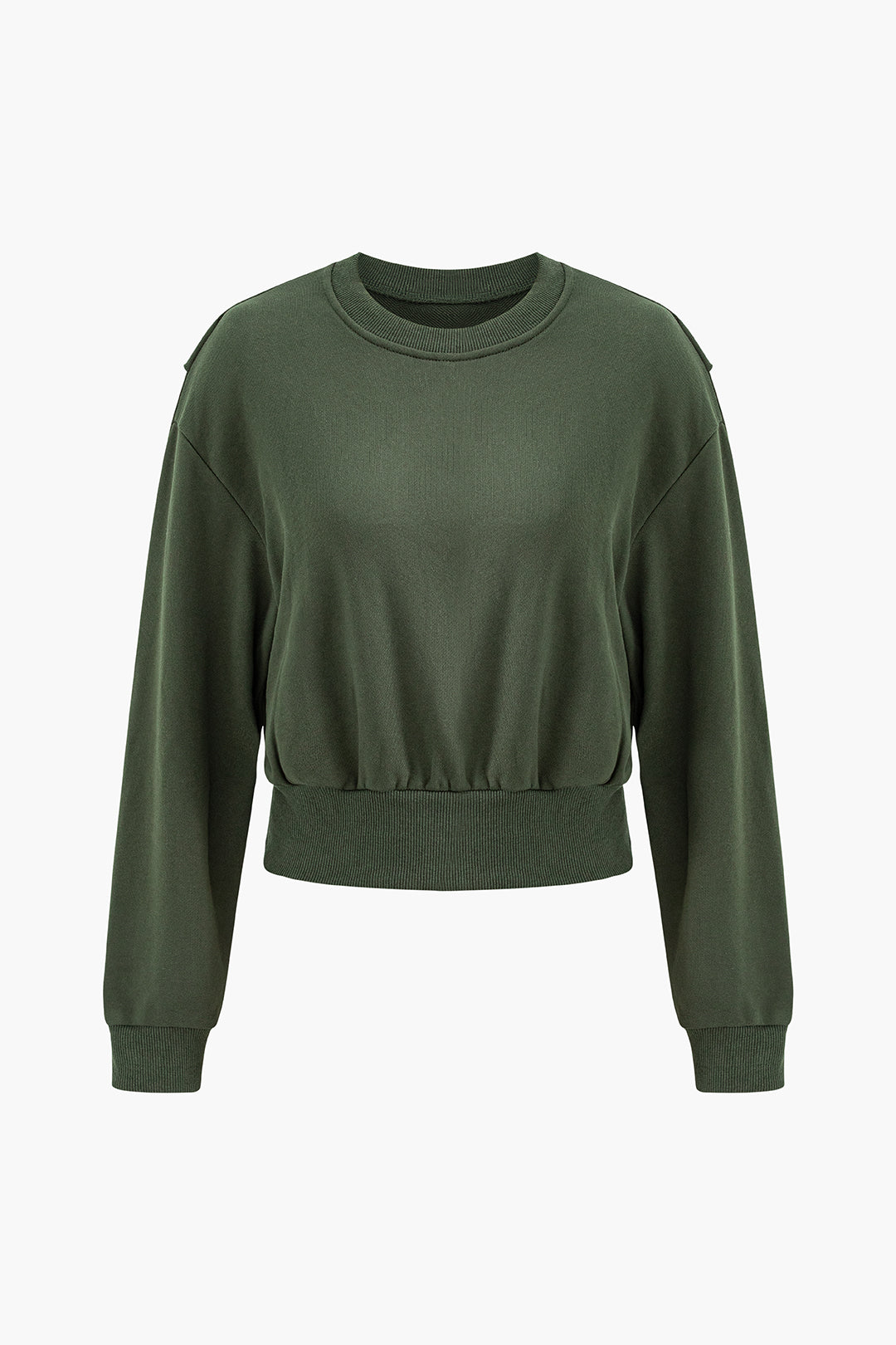 Solid Round Neck Sweatshirt