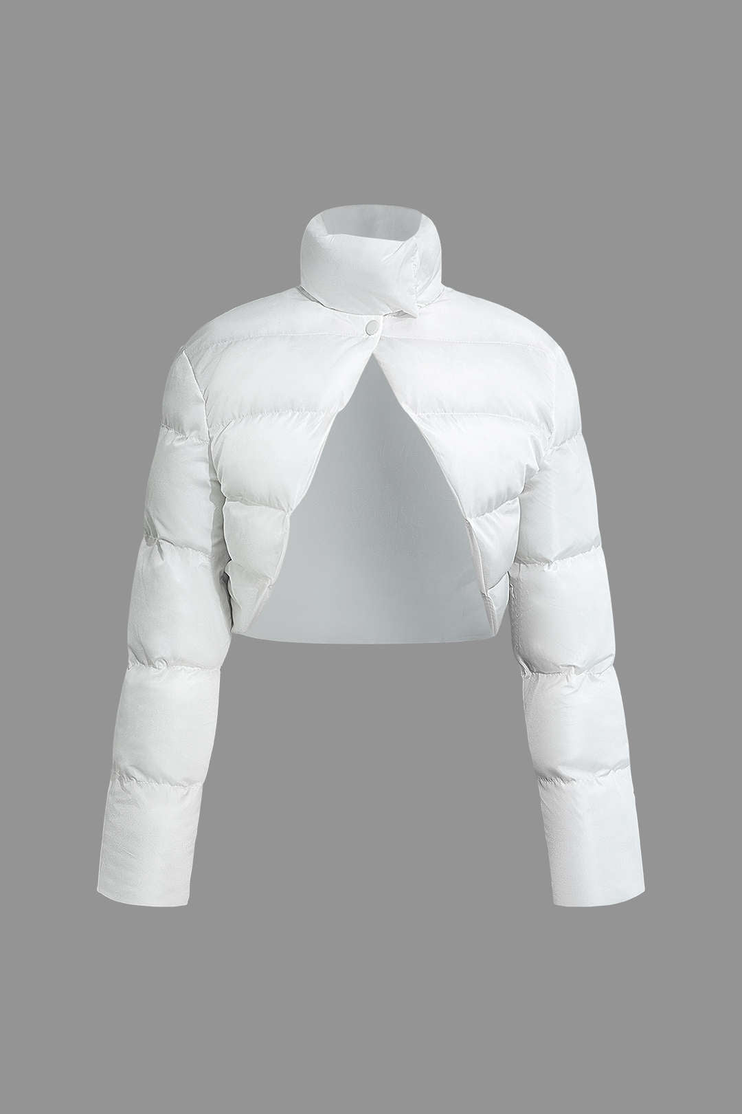 Stand Collar Cut Out Puffer Jacket