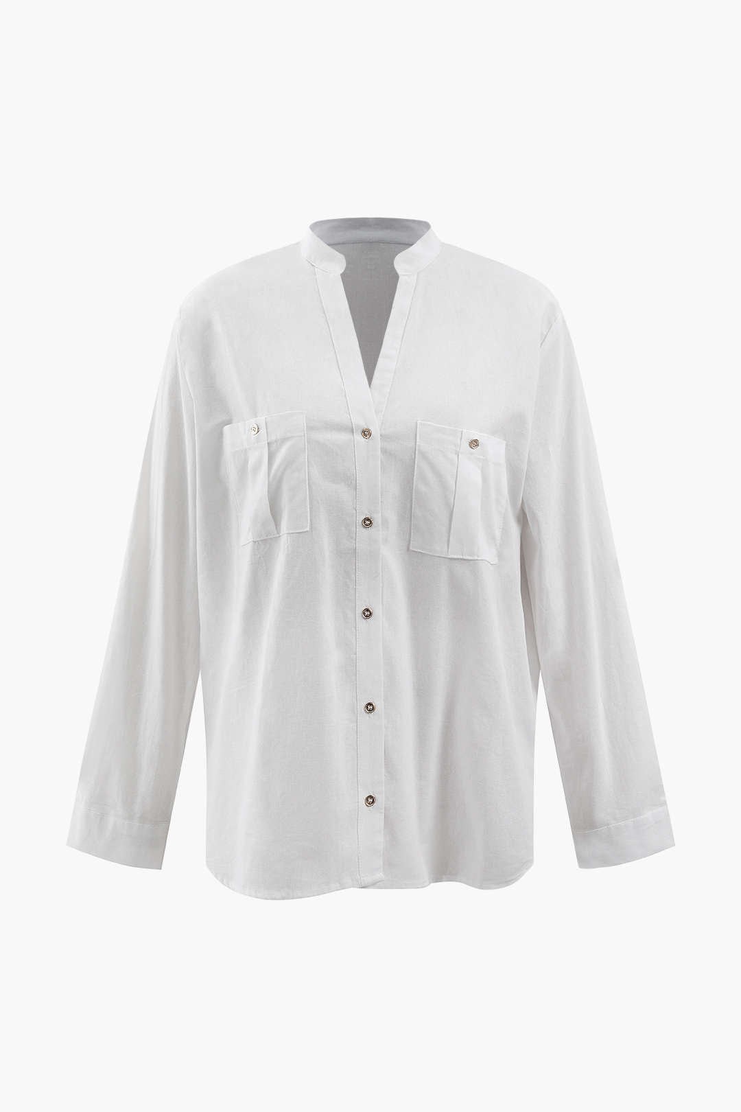 Linen-Blend Pocket Shirt