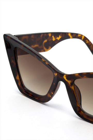 Leopard Angled Cat Eye Frame Sunglasses