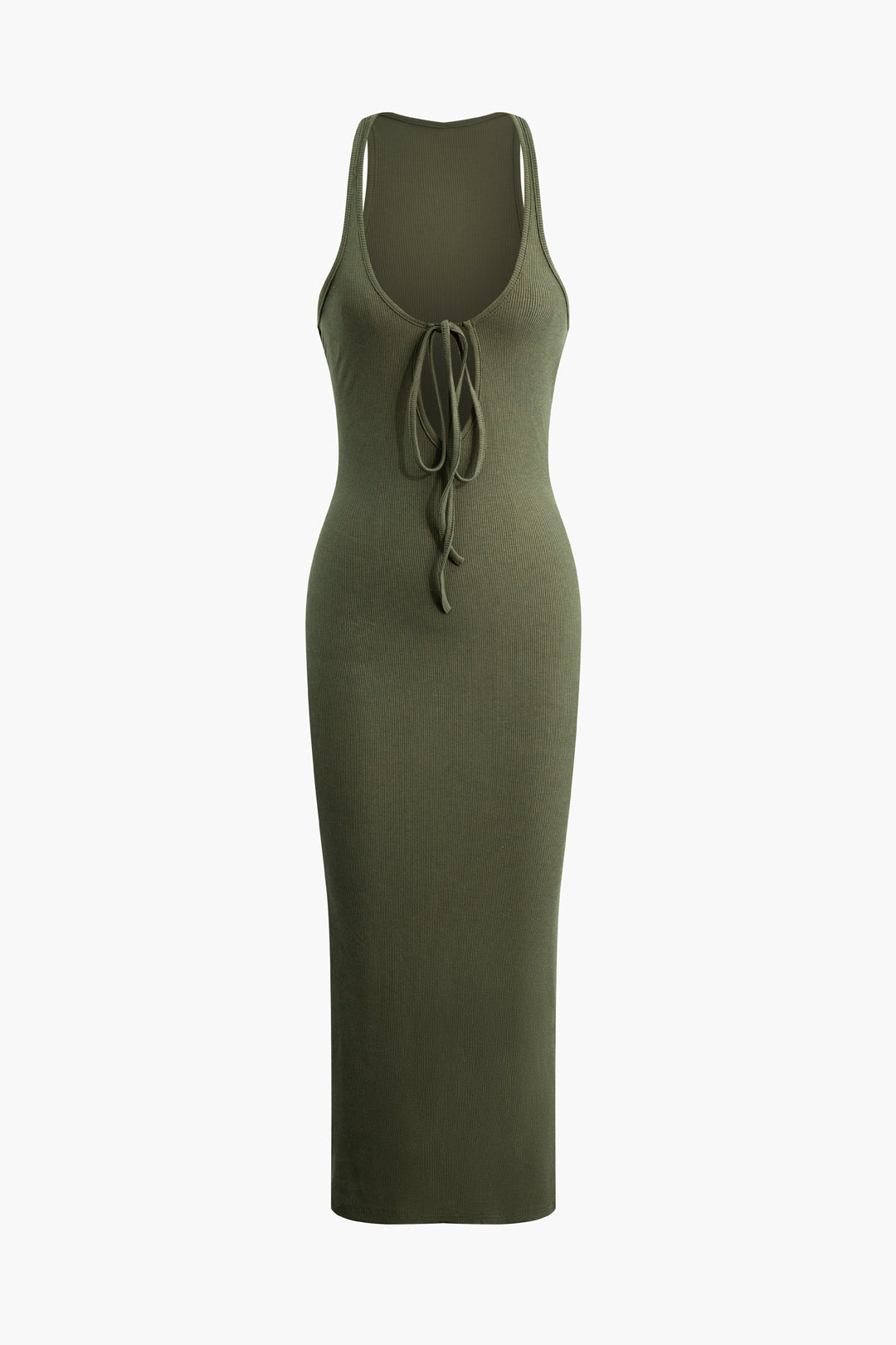 Tie Front Cut Out Midi Dress