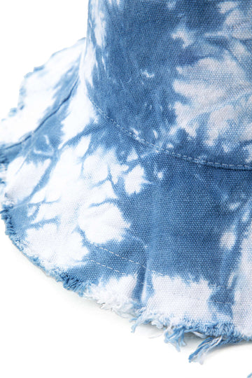 Tie Dye Frayed Trim Bucket Hat