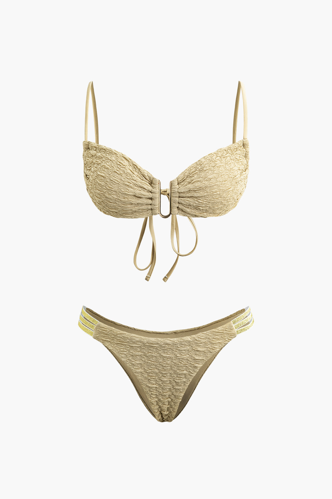 Textured Tie Back Bikini Set