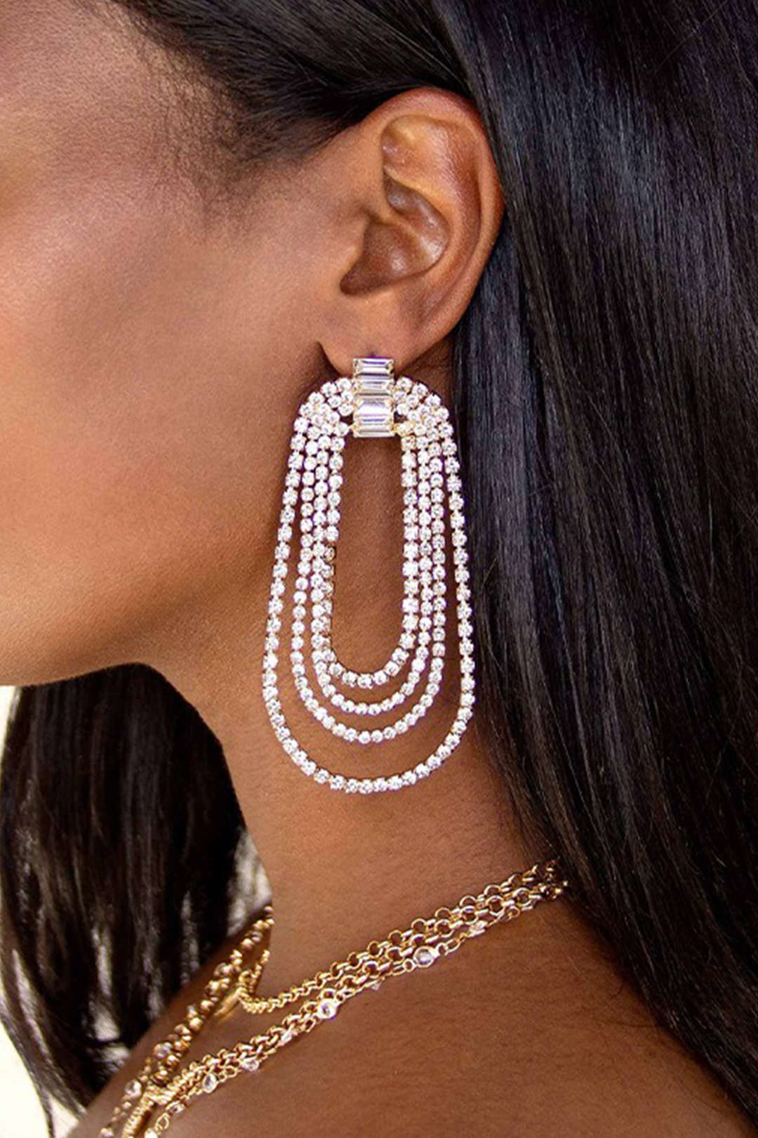 Rhinestone Layer Earrings