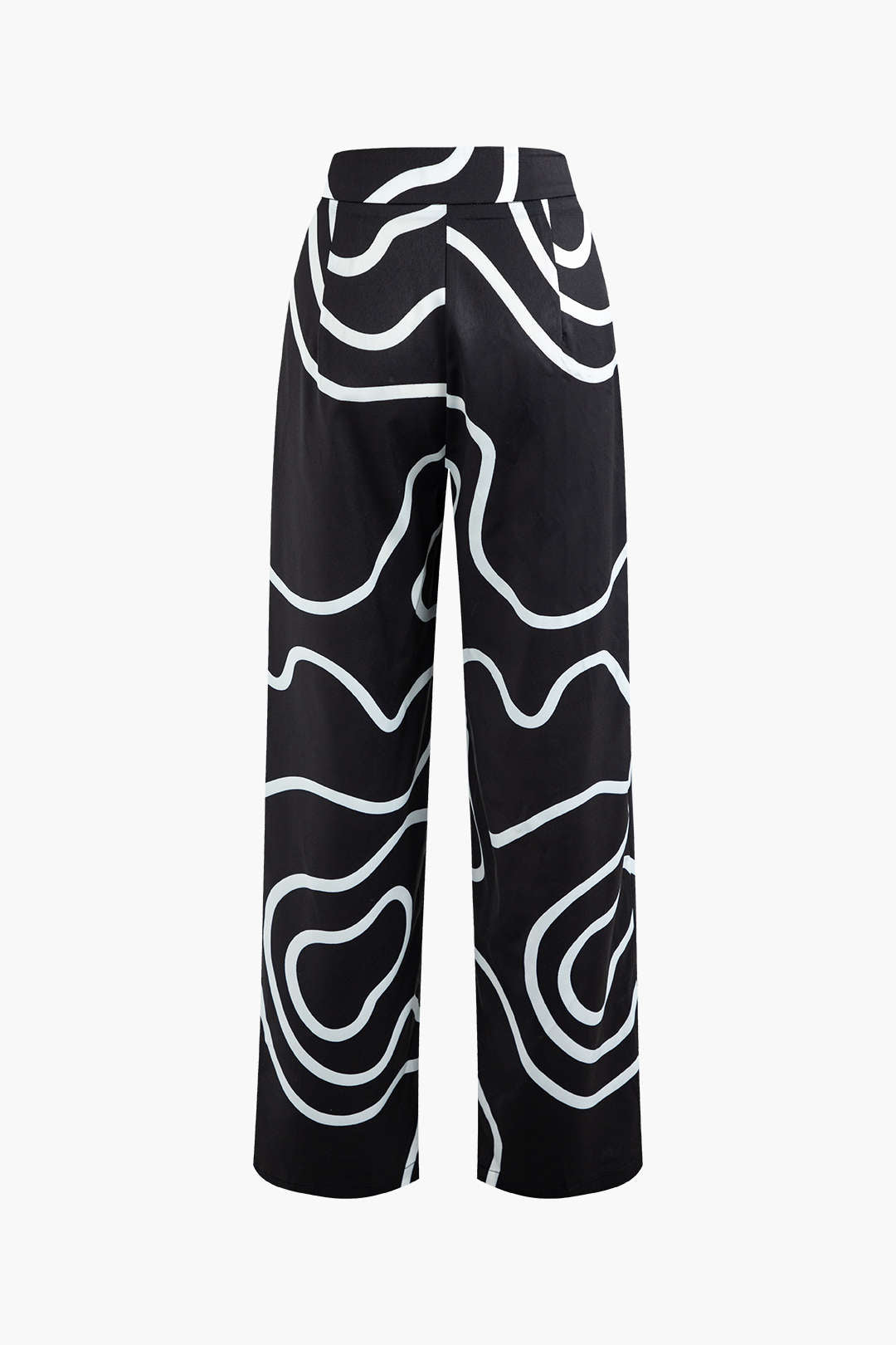 Line Print Straight Leg Pants