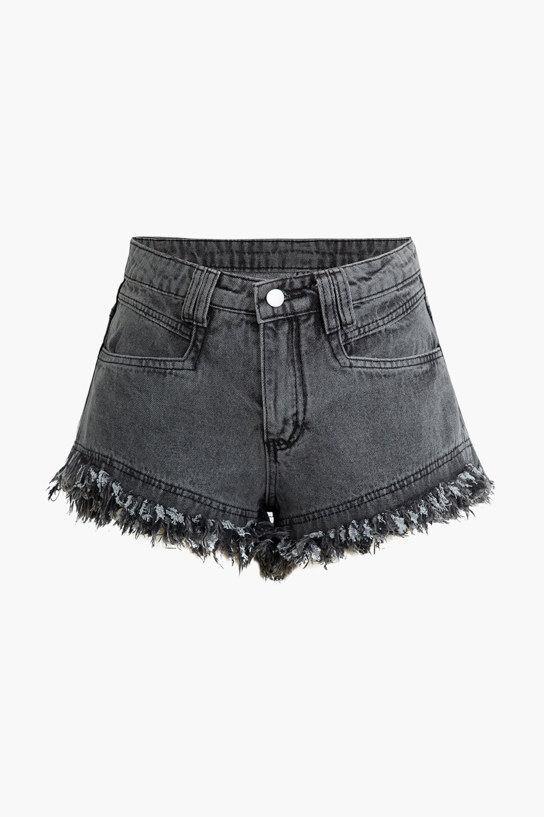 Frayed Hem Denim Shorts