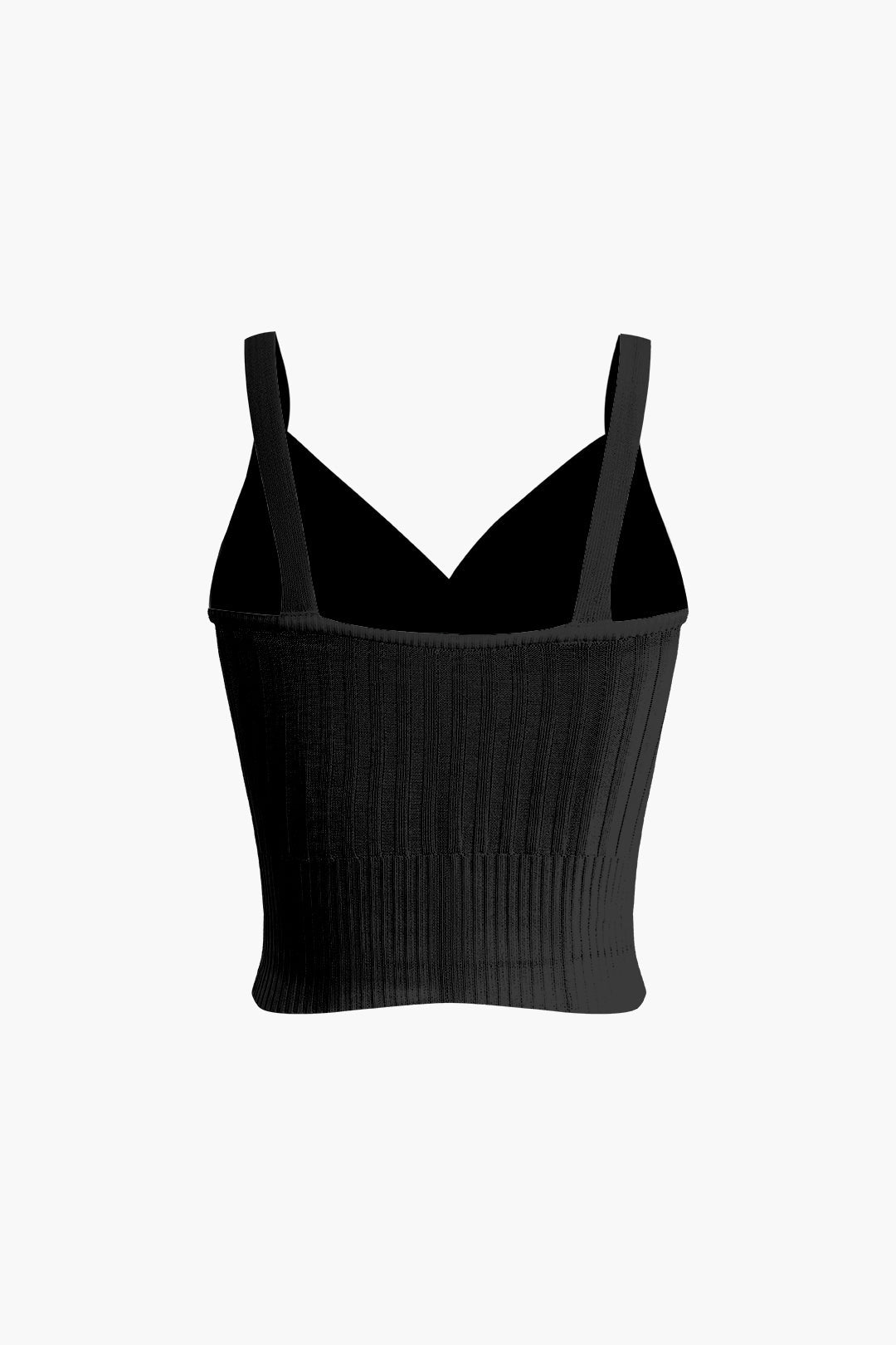 Solid V-neck Rib Knit Cami Top