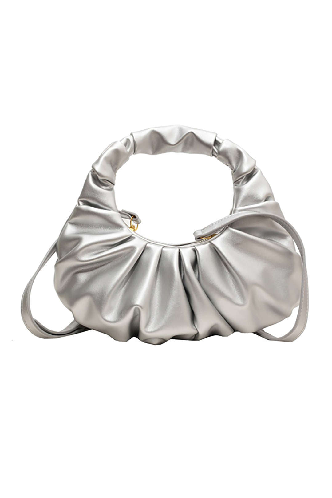 Metallic Ruched Tote Bag