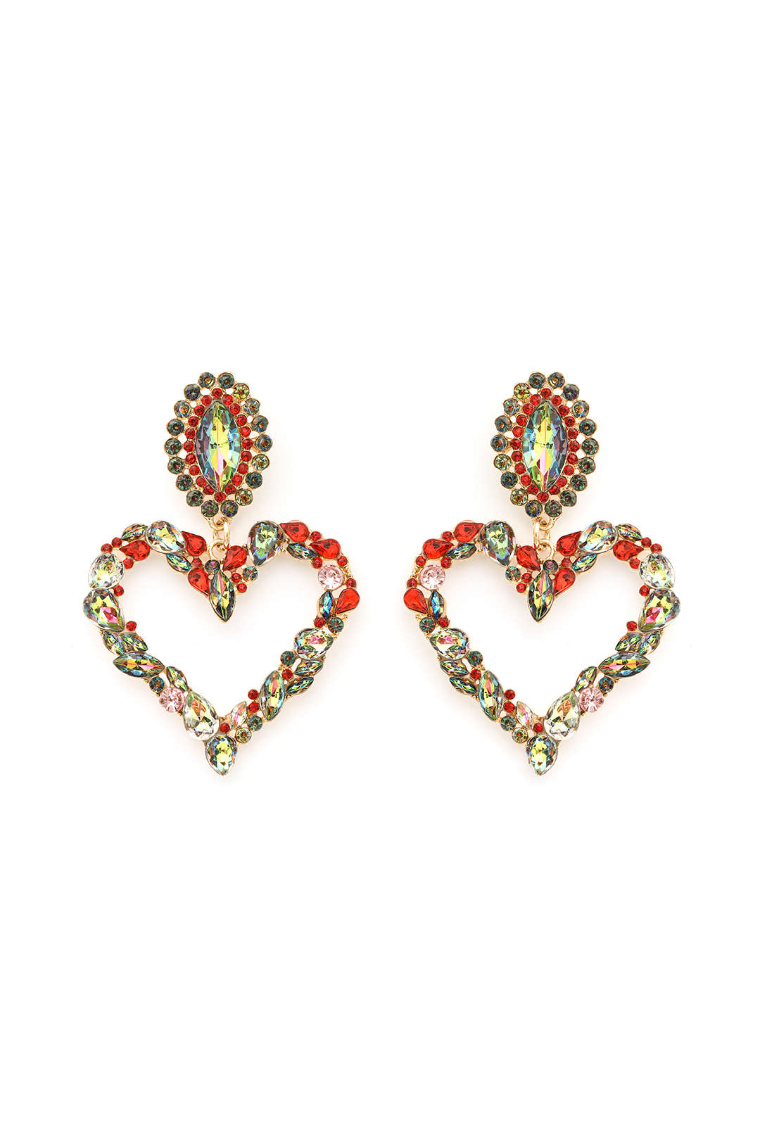 Crystal Heart Drop Earrings