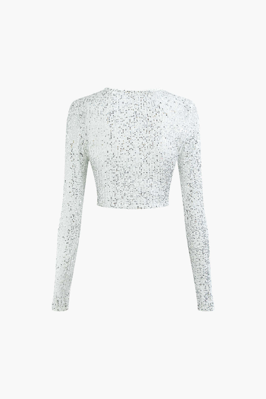 Sequin Round Neck Long Sleeve Top