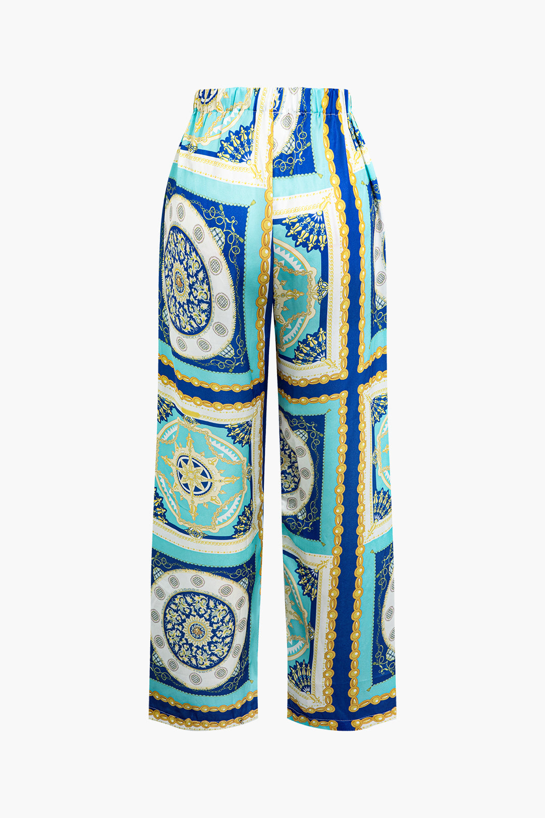 Abstract Pattern High Waist Wide Leg Pants