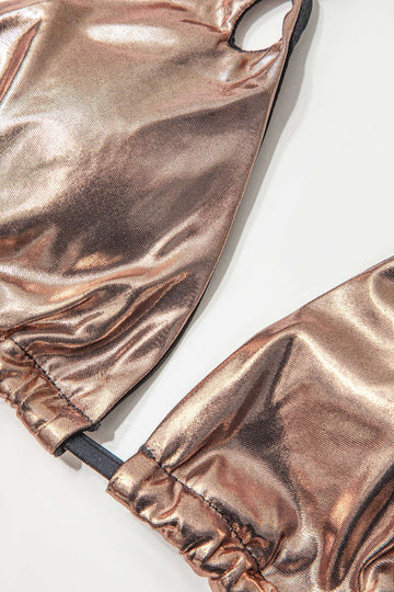 Metallic Halterneck Bikini Set