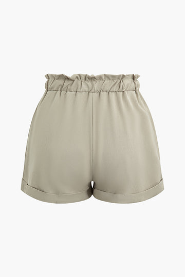 Drawstring Rolled Hem Shorts