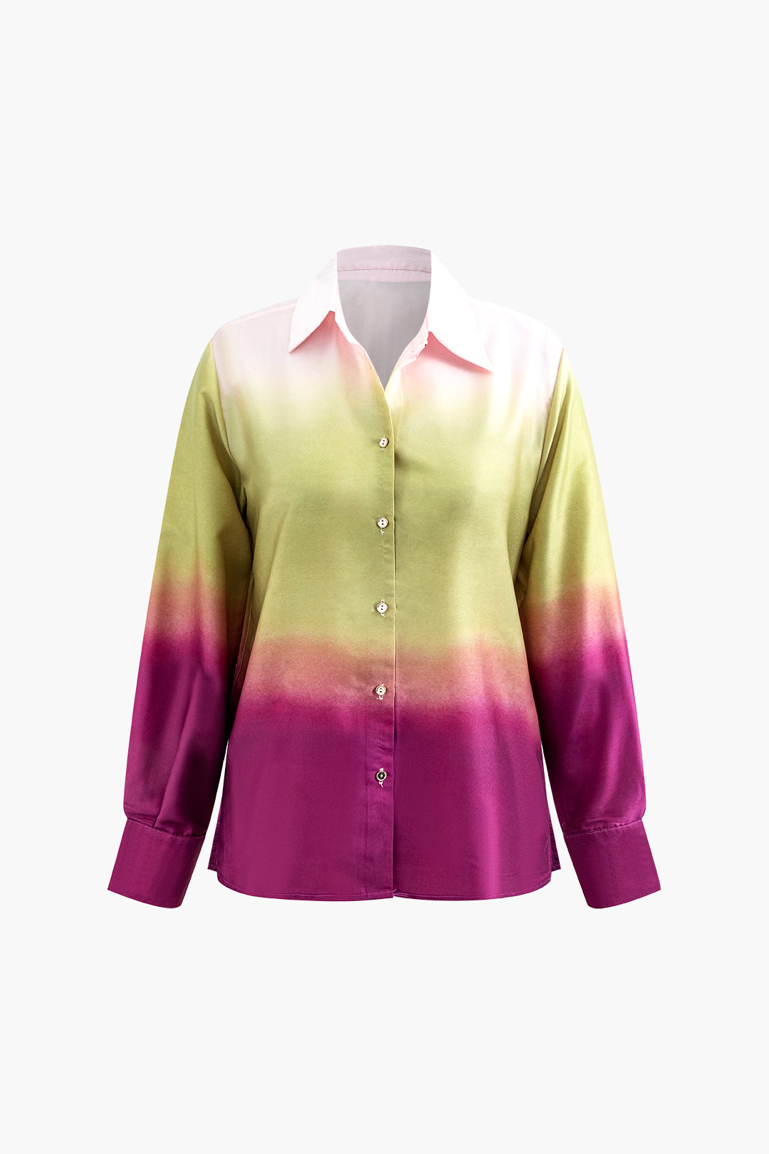 Ombre Button Up Long Sleeve Shirt