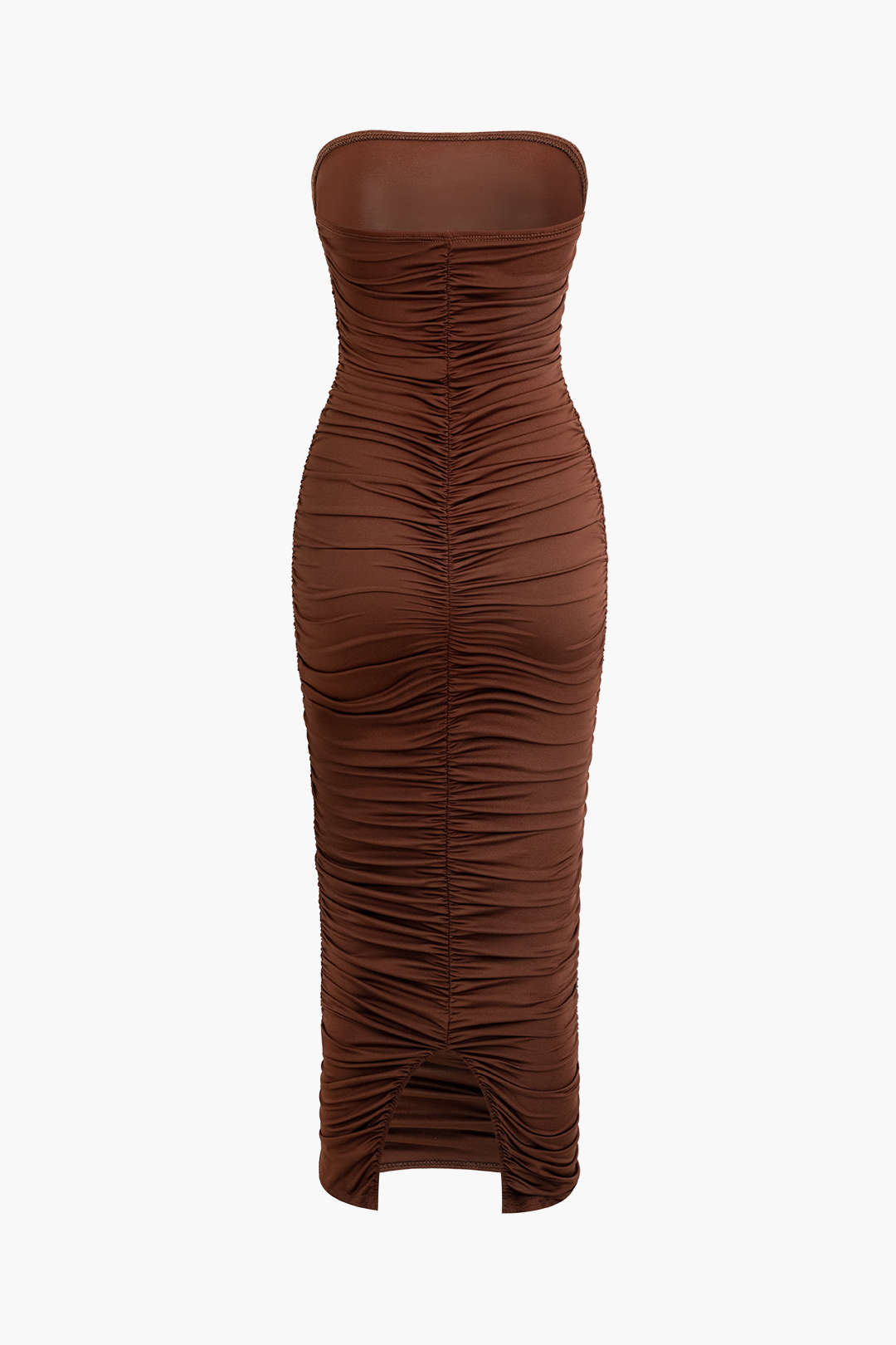 Ruched Strapless Maxi Dress With Glove