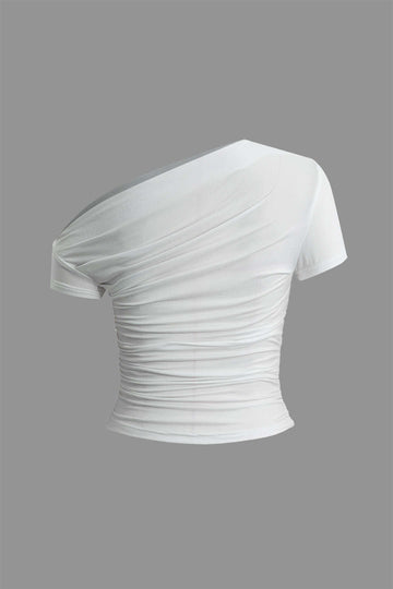 Asymmetrical Ruched T-shirt