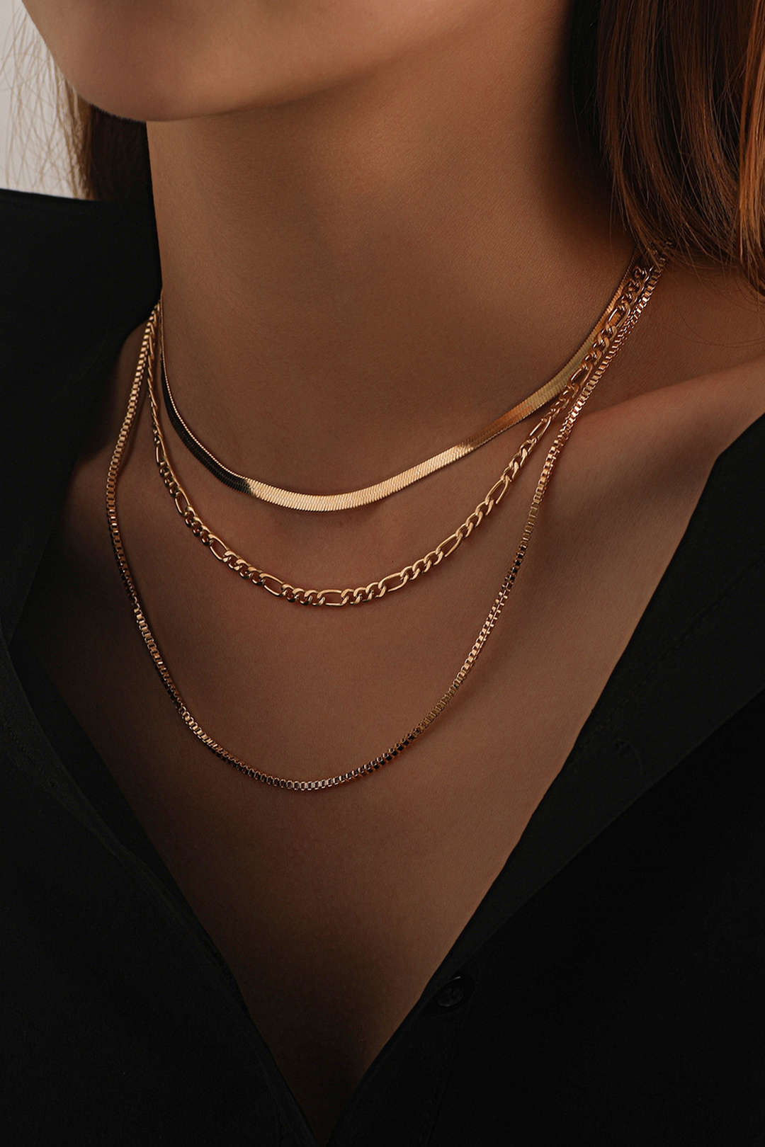 Triple-layered Cuban Chain Necklace