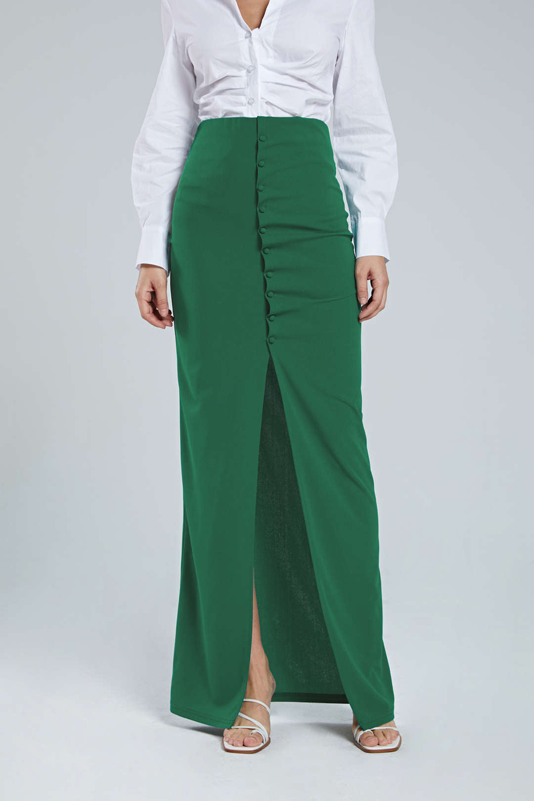 High Waisted Slit Maxi Skirt