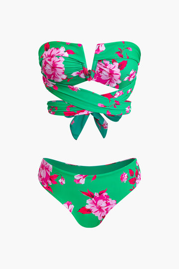 Floral Wrap Bikini Set