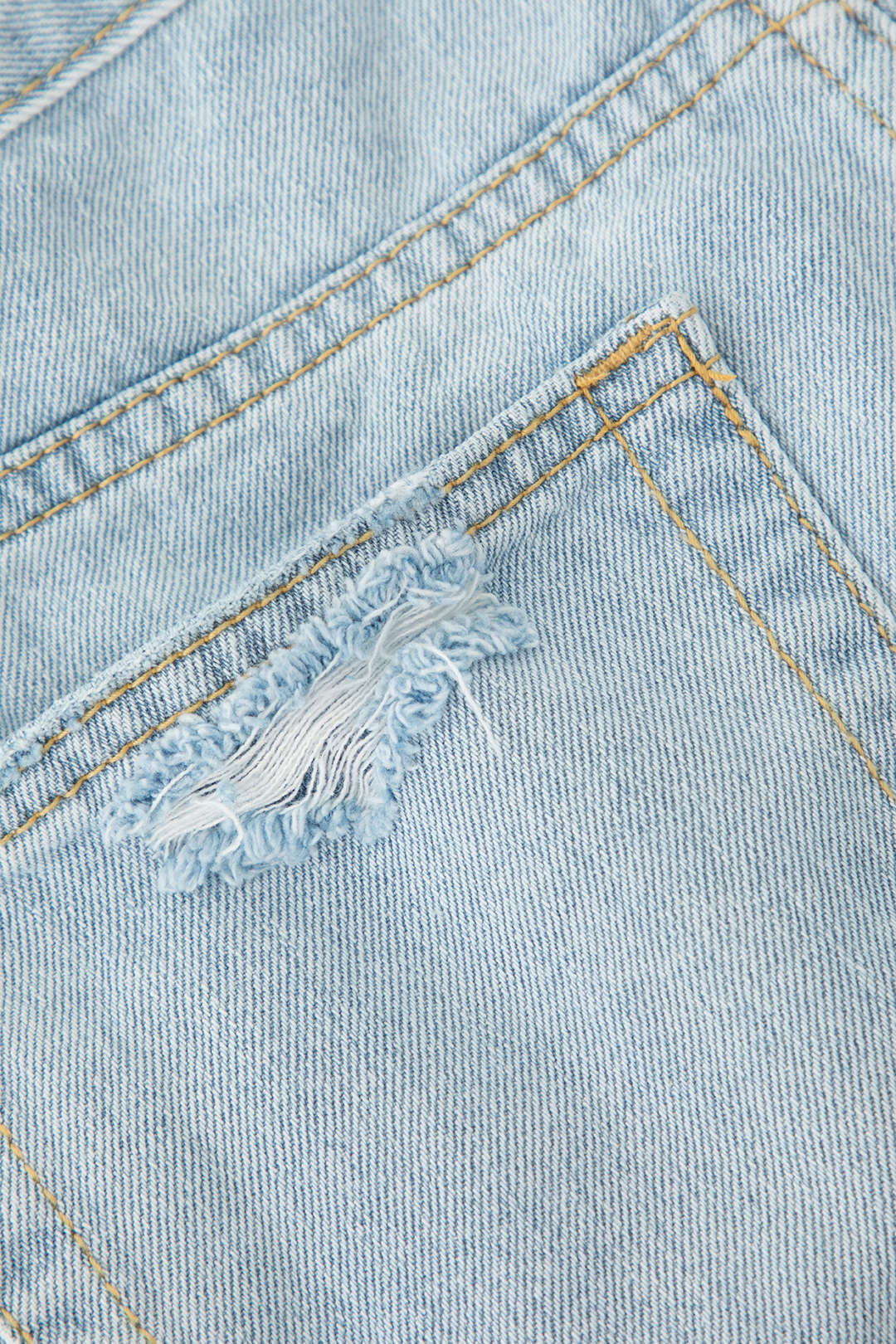 Frayed Destroyed Denim Shorts