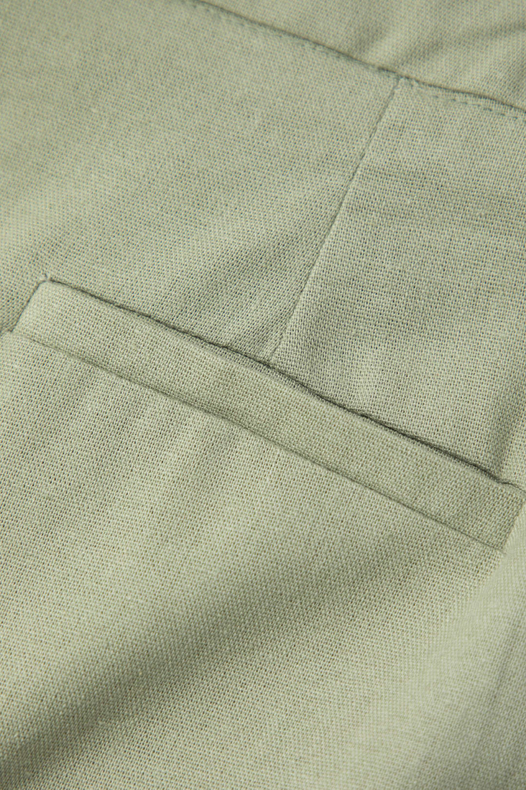 Linen-blend Wrap Straight Leg Pants