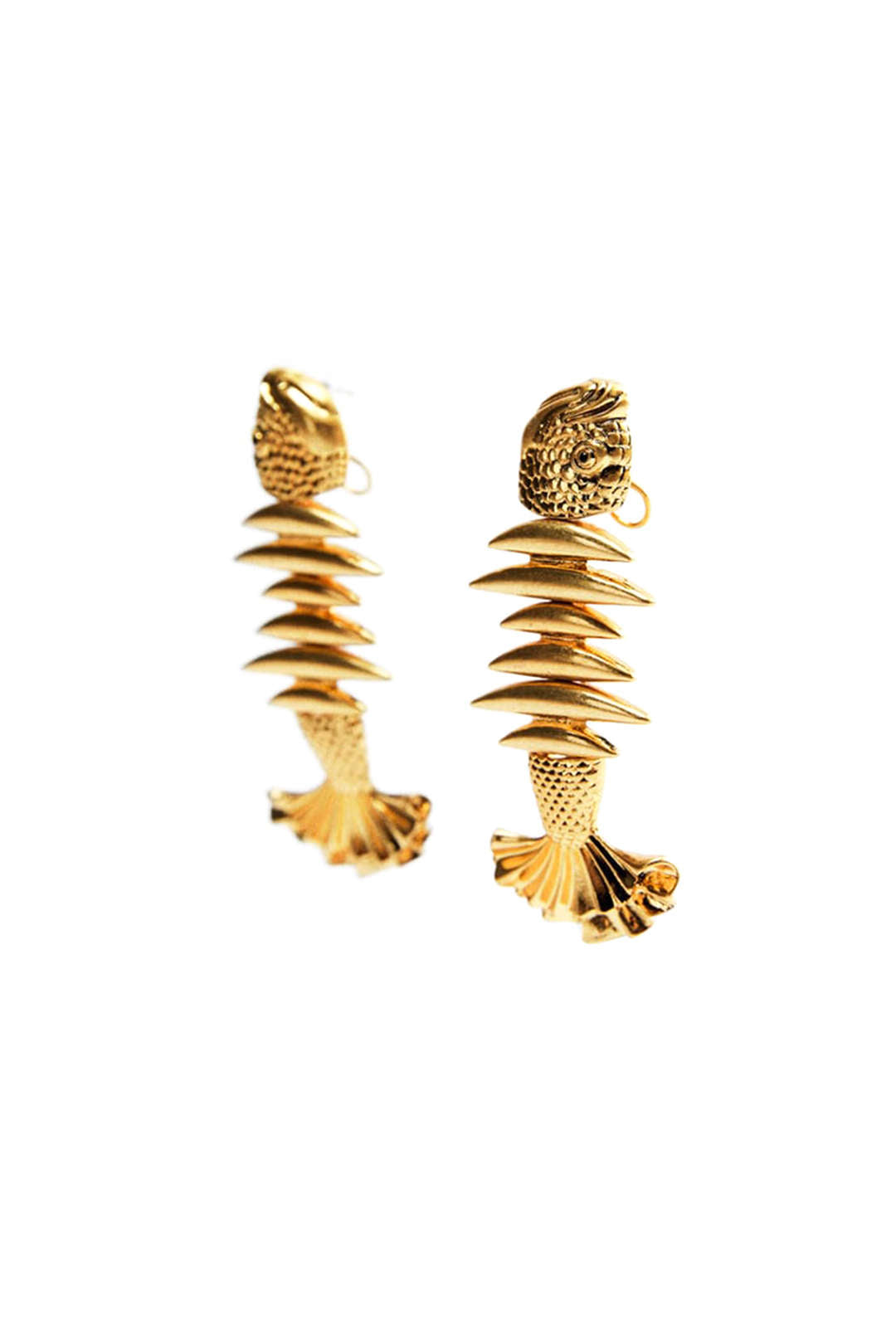 Metal Long Fishbone Earrings