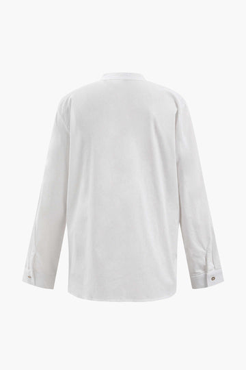 Linen-Blend Pocket Shirt