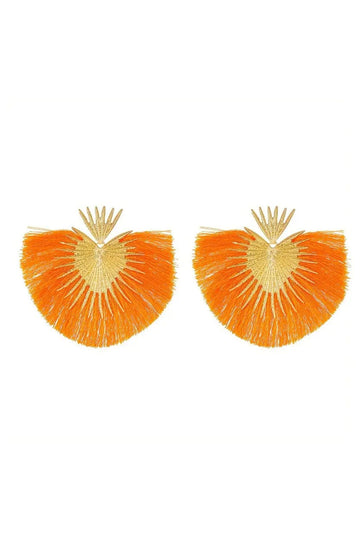 Fan-shaped Tassel Earrings