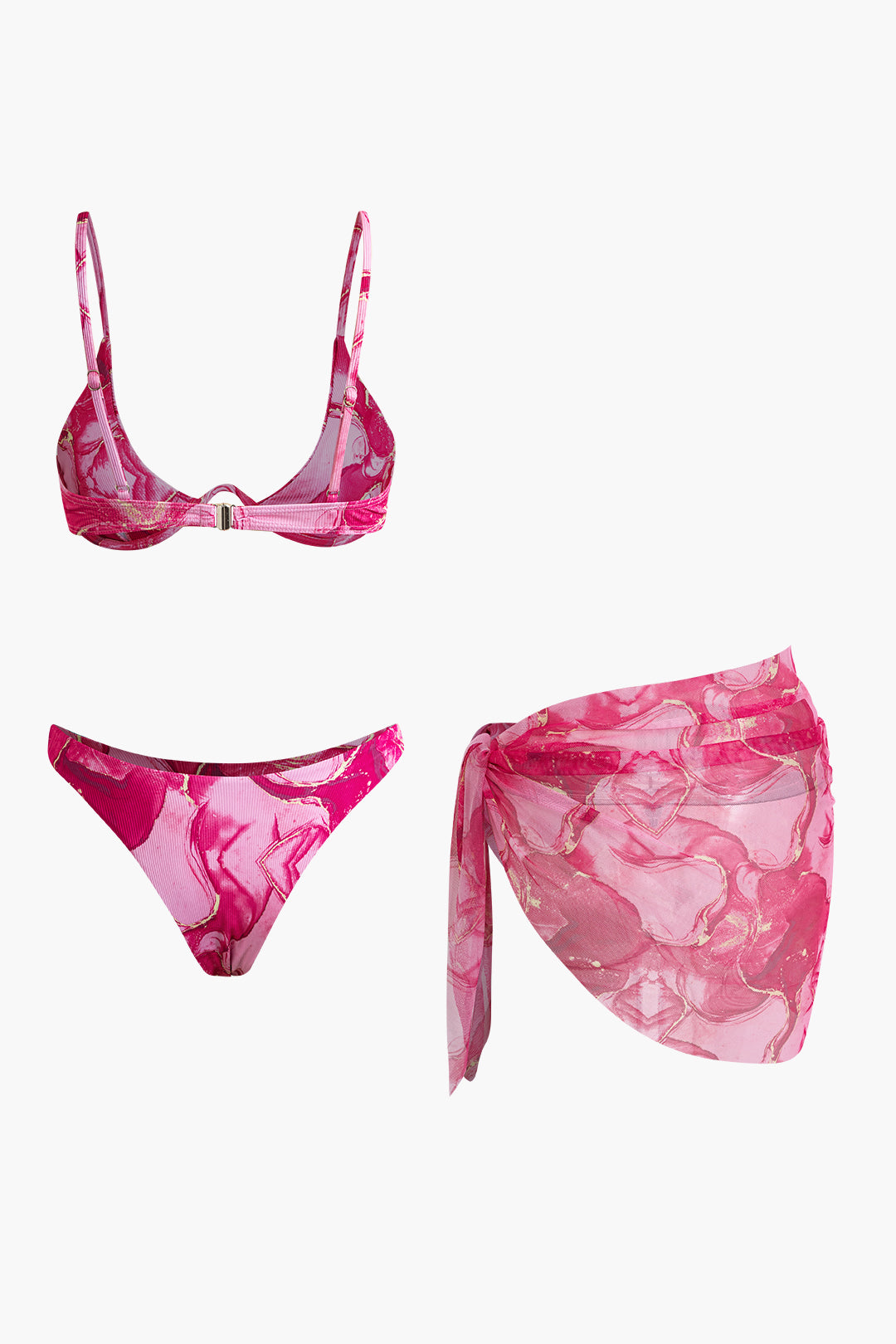 Printed Bikini And Sarong Set